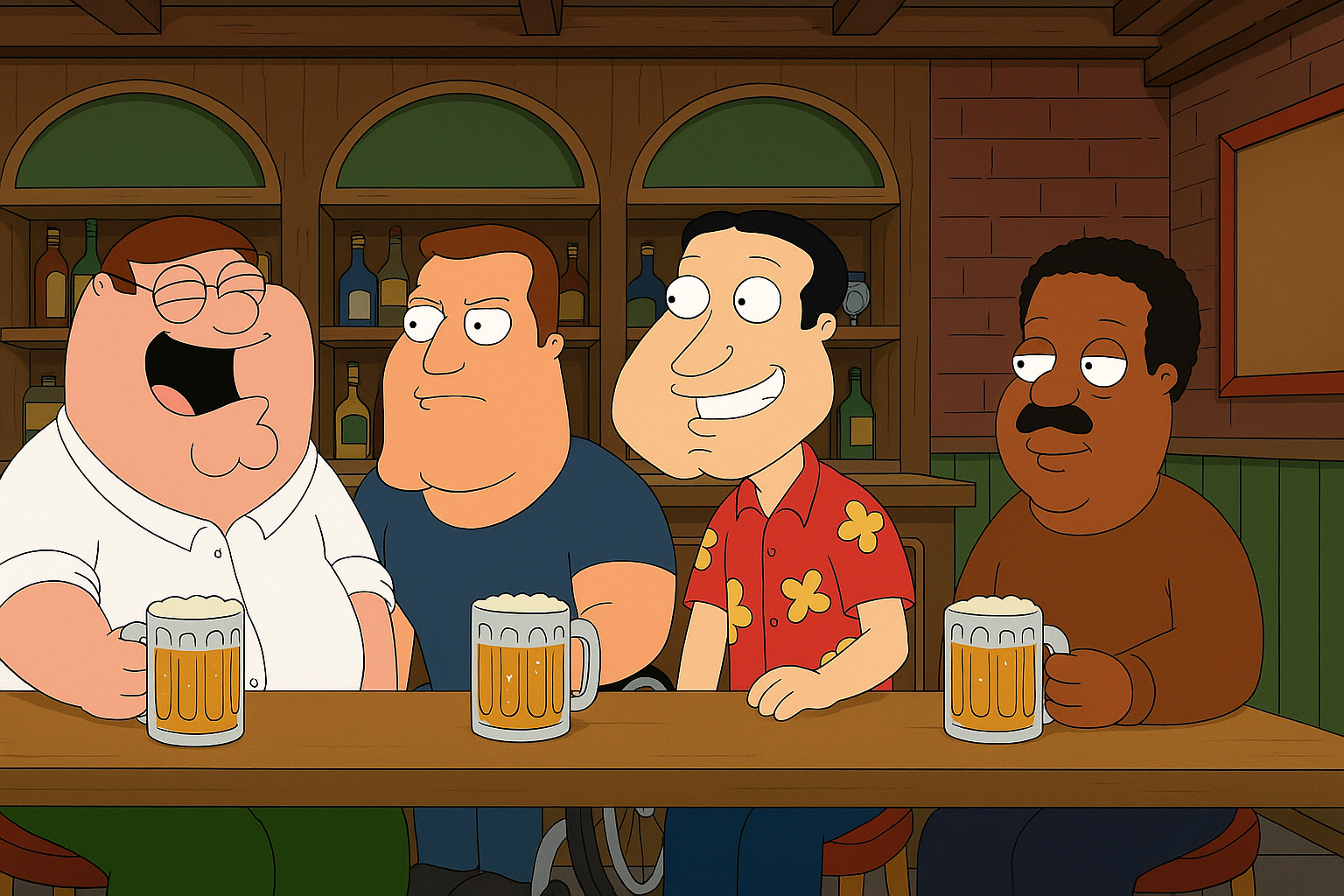 Dinâmica de Equipe do Grupo de Amigos de Family Guy